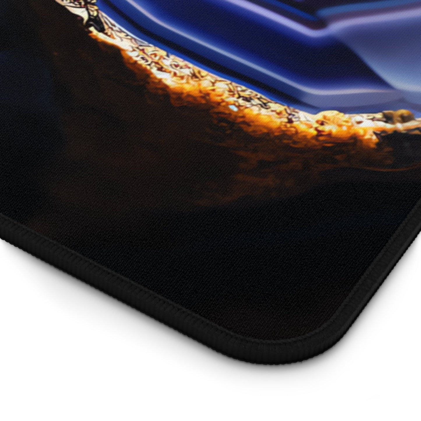 Close-up view of the front of the Vibrant Amethyst Patterns xxl mouse pad