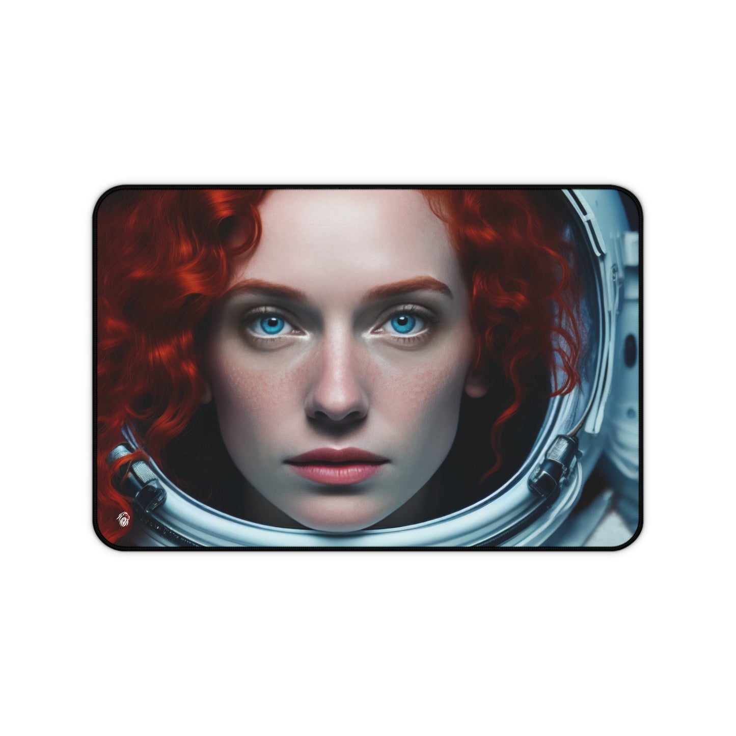 Galactic Woman Astronaut Imagery xxl mouse pad of size 12 by 18 inches with a white background