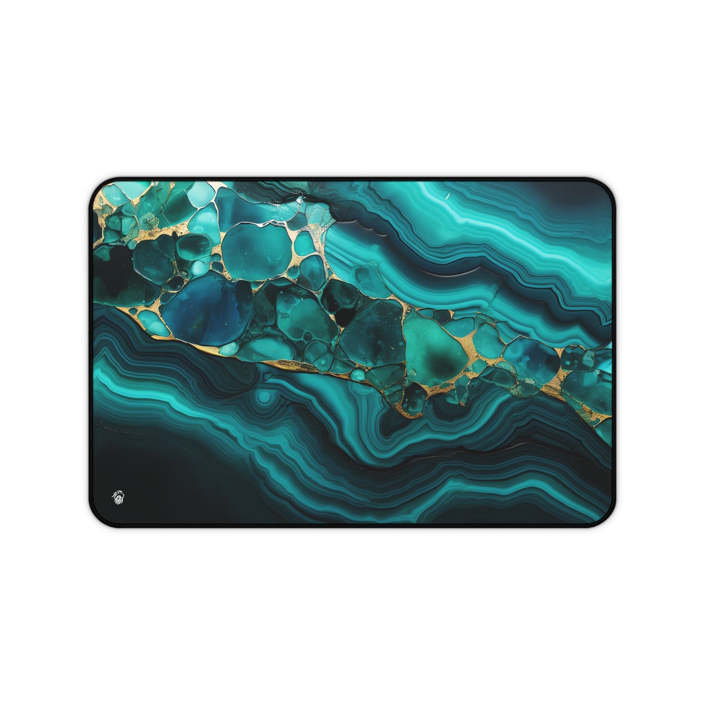 Emerald Tones, Geometric Patterns xxl mouse pad of size 12 by 18 inches with a white background