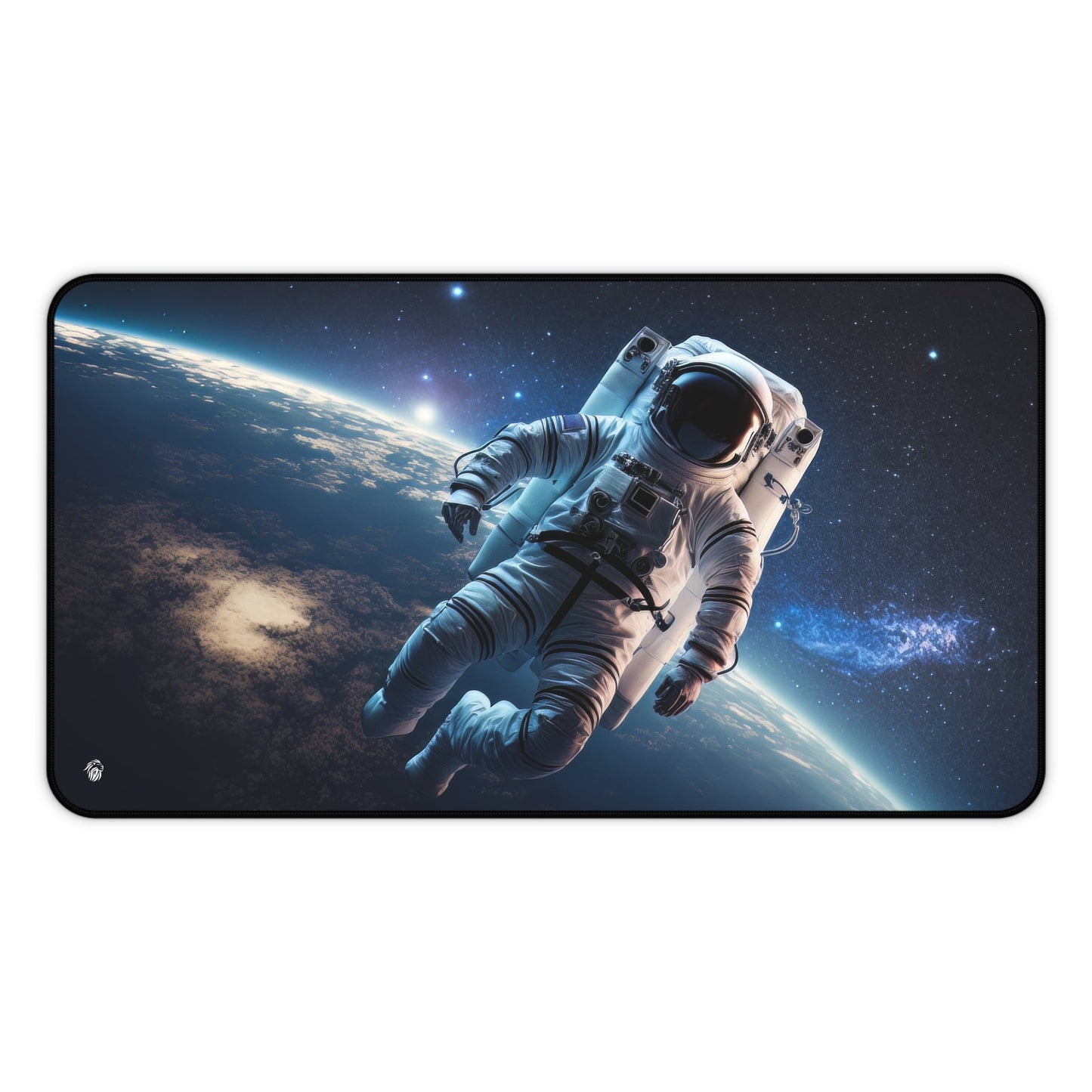 Starry Sky Astronaut Exploration xxl mouse pad of size 12 by 22 inches with a white background