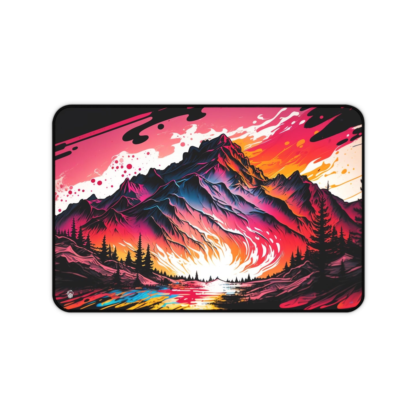 Pastel Alpine Mountain Scene xxl mouse pad of size 12 by 18 inches with a white background