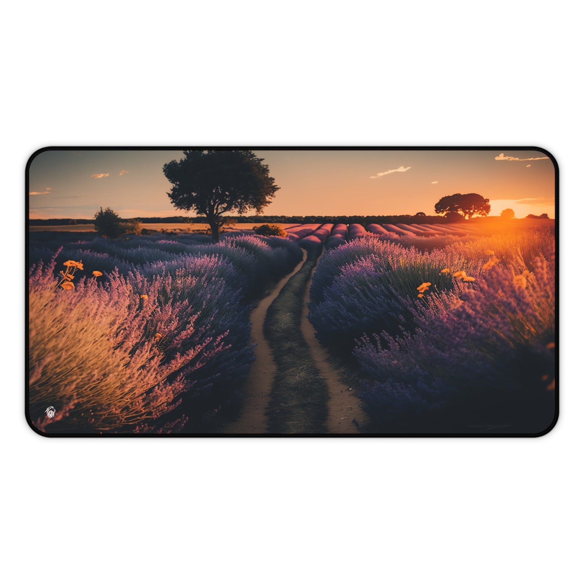 Picturesque Lavender Bloom at Dusk xxl mouse pad of size 12 by 22 inches with a white background