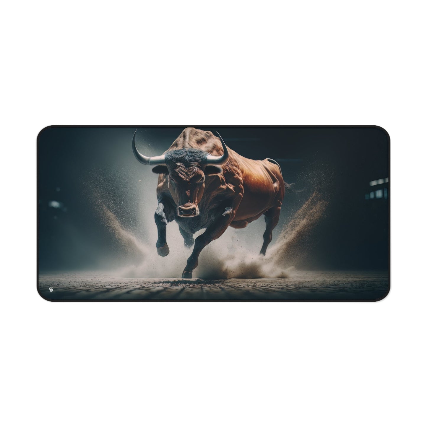 Vibrant, Dynamic Bull Illustration xxl mouse pad of size 15 by 31 inches with a white background