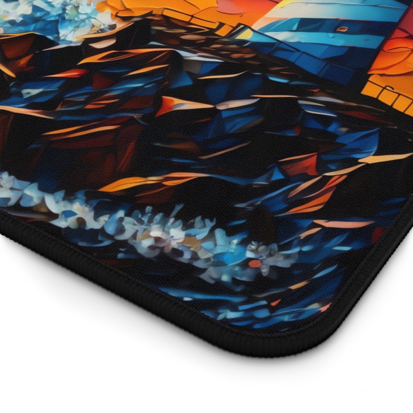 Close-up view of the front of the Sunset Lighthouse Illustration xxl mouse pad