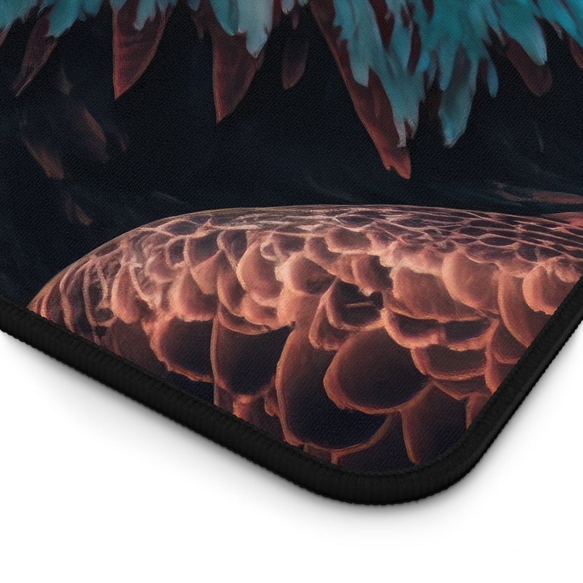 Close-up view of the front of the Majestic Bald Eagle Visual xxl mouse pad