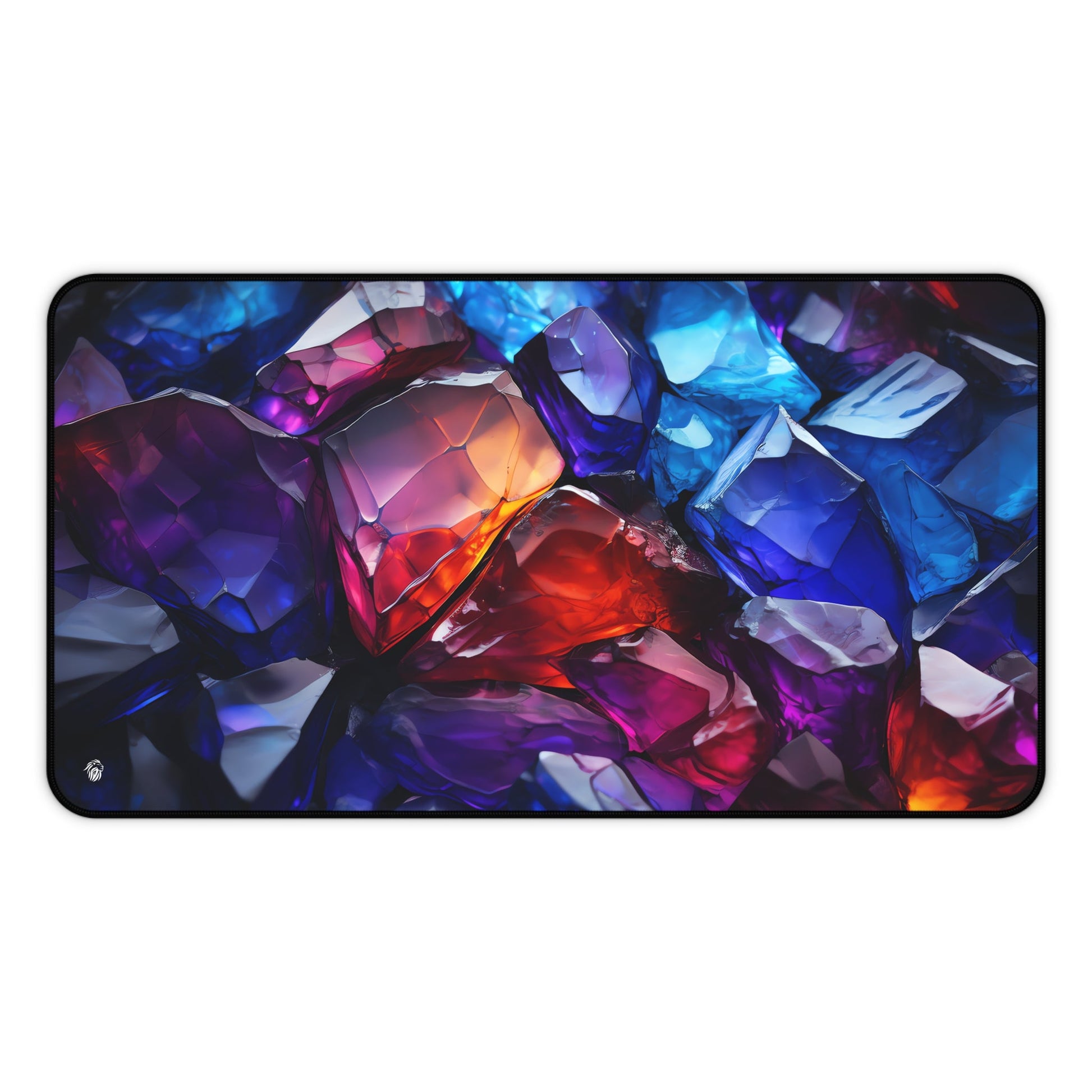 Vibrant Crystal Geode Pattern xxl mouse pad of size 12 by 22 inches with a white background